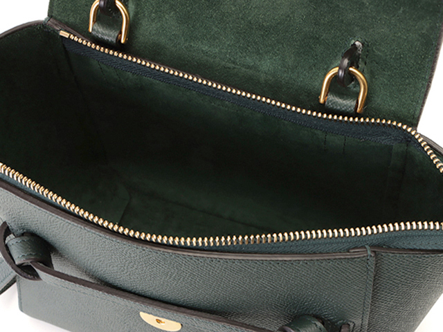 CELINE セリーヌ ナノ ベルトバッグ モスグリーン レザー【471】K の