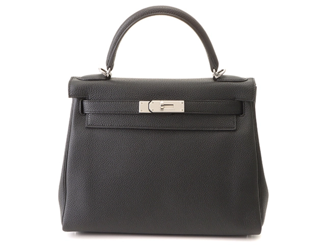 HERMES エルメス ケリー28 ブラック/SV トゴ □P刻印 2148103961069