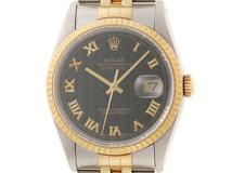 ROLEX　ロレックス　時計　デイトジャスト　16233　メンズ　自動巻き　YG/SS　ブラックピラミッド文字盤　X番【431】2148103967467