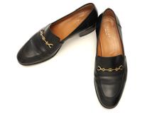 GUCCI　グッチ　ホースビットローファー　レディース39　ブラック　レザー/GP　658268　2148103968662　【432】