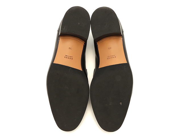 GUCCI グッチ ホースビットローファー レディース39 ブラック レザー