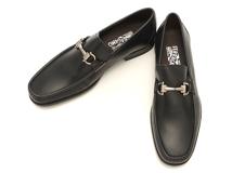 Salvatore Ferragamo　サルヴァトーレ・フェラガモ　ローファー　メンズ8　ブラック/SV　レザー　2148103968709　【432】