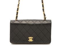 CHANEL シャネル ミニマトラッセ19 ターンロックフルフラップチェーンショルダー ブラック/ゴールド金具【472】YY