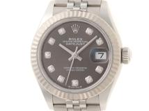 2024年8月国内正規品 ROLEX ロレックス レディース オートマチック デイトジャスト28 279174G ダークグレー10PD文字盤 K18WG/SS【472】HK