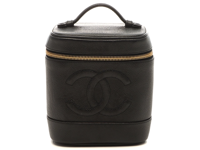CHANEL シャネル ココマーク 縦型バニティバッグ ブラック/GP