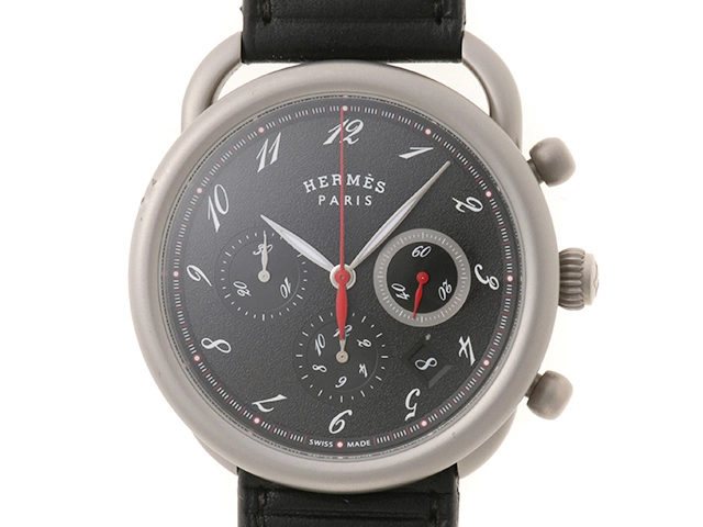 HERMES エルメス 腕時計 アルソー クロノグラフ AR3.941 チタン/革