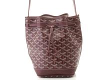 Goyard 　ゴヤール　プティフロ バケットバッグ 　ショルダーバッグ　バーガンディ　ゴヤールディンキャンバス　シュヴロッシュカーフスキン（2148103976674）【200】