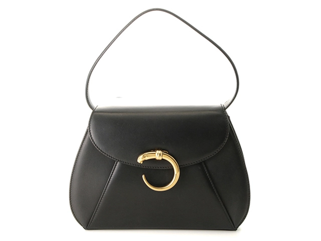 Cartier カルティエ パンテール ハンドバッグ ブラック カーフ