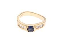 JEWELRY　ノンブランドジュエリー　貴金属・宝石　リング　K18イエローゴールド　サファイア　ダイヤモンド　約4.5g　約11.5号　2148200007004　【205】