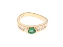 JEWELRY　ノンブランドジュエリー　貴金属・宝石　リング　K18イエローゴールド　エメラルド　ダイヤモンド　約4.3g　約11号　2148200007011　【205】