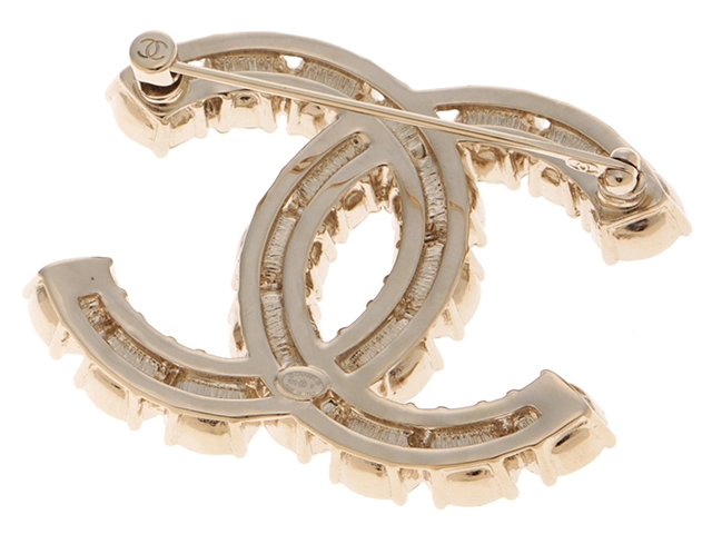 CHANEL シャネル ココマークパールブローチ ホワイト ブラック GP B20B【432】2148600009769