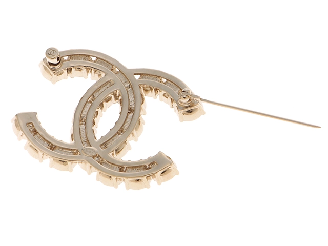 CHANEL シャネル ココマークパールブローチ ホワイト ブラック GP B20B【432】2148600009769