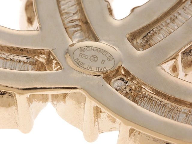 CHANEL シャネル ココマークパールブローチ ホワイト ブラック GP B20B【432】2148600009769