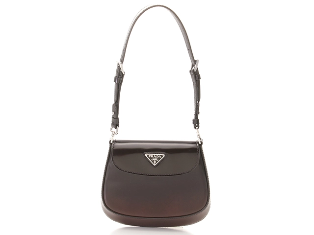 PRADA　 プラダ　クレオ　1BH188　2wayショルダーバッグ　ダークブラウン　ブラッシュドレザー【432】2180000006603