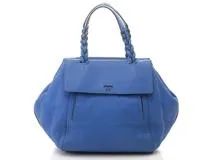 TORY BURCH　トリーバーチ　ハンドバッグ　レザー　ブルー【431】2180000008744