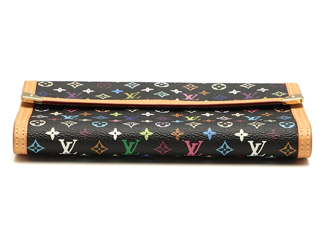 LOUIS VUITTON ルイヴィトン 財布/三つ折り長財布 ポルト・トレゾール・インターナショナル マルチカラー ブラック M92658【472】YY