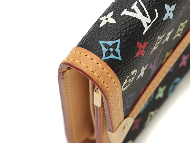 LOUIS VUITTON ルイヴィトン 財布/三つ折り長財布 ポルト・トレゾール・インターナショナル マルチカラー ブラック M92658【472】YY