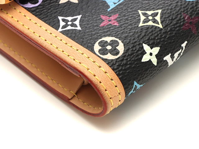 LOUIS VUITTON ルイヴィトン 財布/三つ折り長財布 ポルト・トレゾール・インターナショナル マルチカラー ブラック M92658【472】YY