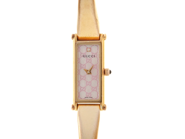 GUCCI　グッチ　バングルウォッチ　1500L　クォーツ　レディース腕時計　シェル1PD　PGP【431】2181000000202