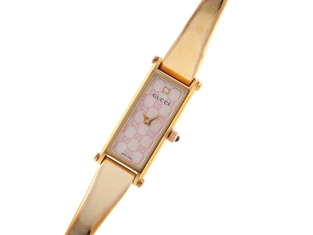 GUCCI　グッチ　バングルウォッチ　1500L　クォーツ　レディース腕時計　シェル1PD　PGP【431】2181000000202