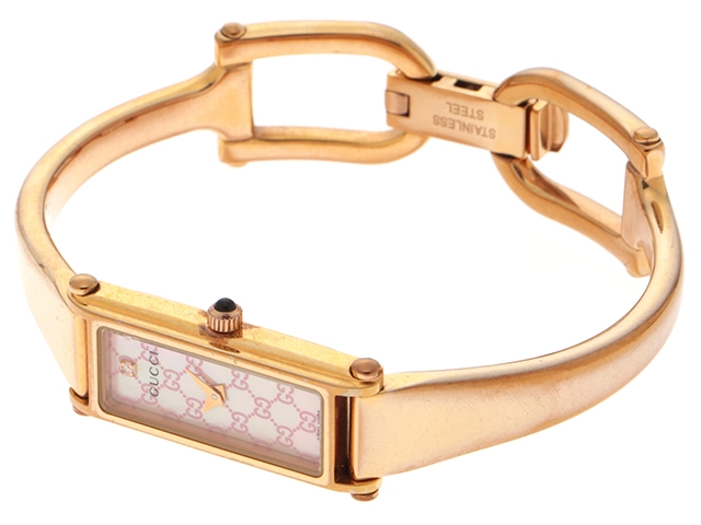 GUCCI　グッチ　バングルウォッチ　1500L　クォーツ　レディース腕時計　シェル1PD　PGP【431】2181000000202
