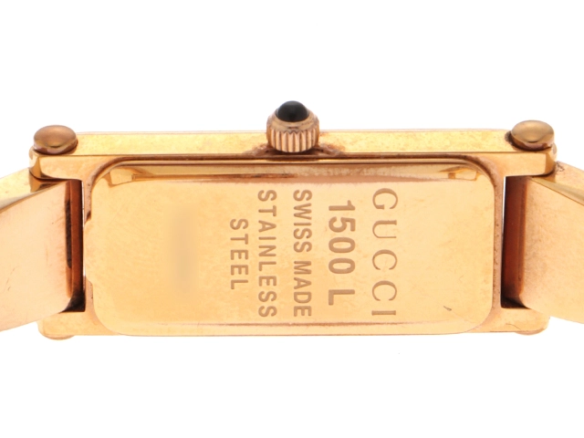 GUCCI　グッチ　バングルウォッチ　1500L　クォーツ　レディース腕時計　シェル1PD　PGP【431】2181000000202