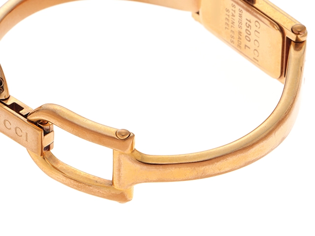 GUCCI　グッチ　バングルウォッチ　1500L　クォーツ　レディース腕時計　シェル1PD　PGP【431】2181000000202