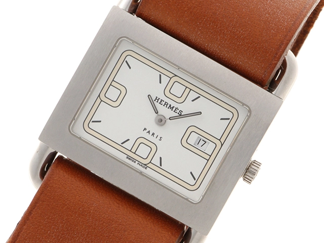 HERMES　エルメス　バレニア　BA1.510　ホワイト文字盤　クオーツ　レディース【471】IK