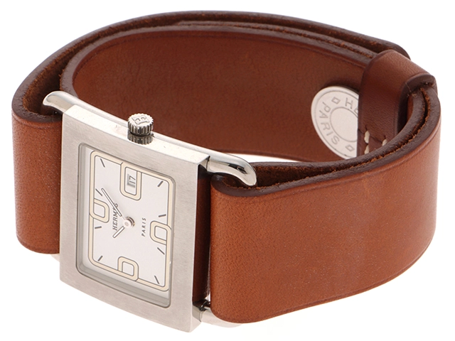 HERMES　エルメス　バレニア　BA1.510　ホワイト文字盤　クオーツ　レディース【471】IK