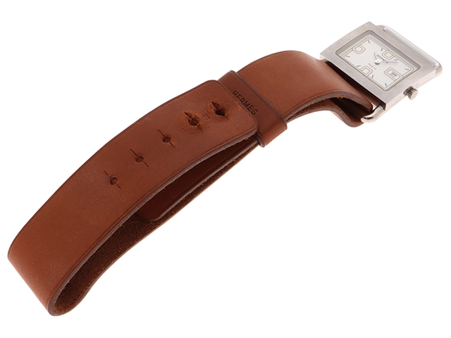 HERMES　エルメス　バレニア　BA1.510　ホワイト文字盤　クオーツ　レディース【471】IK