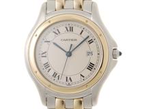 Cartier カルティエ 腕時計 カルティエ パンテール クーガーLM W35006B6 K8イエローゴールド/ステンレス アイボリー文字盤 クォーツ【472】SJ