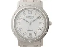 HERMES　エルメス　クリッパー SS　ホワイト文字盤/SS　CL1.810　メンズ　【471】N　2181000001346