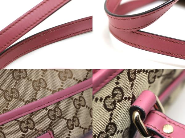 GUCCI グッチ GGスプリームキャンバス レザー ピンク ベージュ