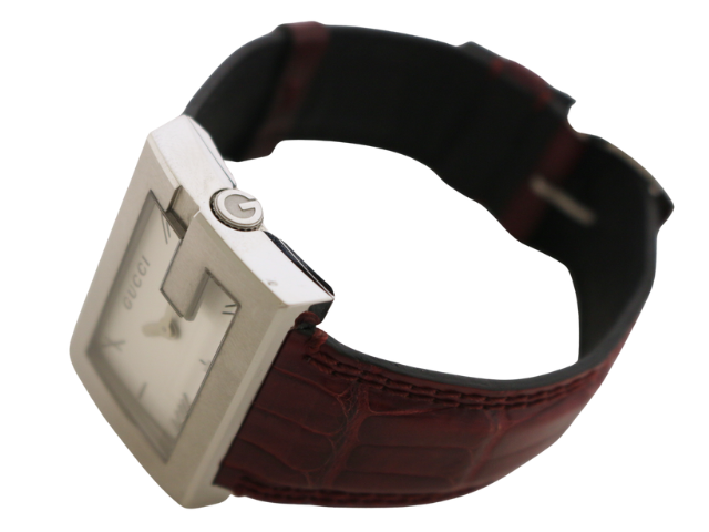 GUCCI グッチ 腕時計 Gレクタングル SS/革 シルバー 100M クォーツ