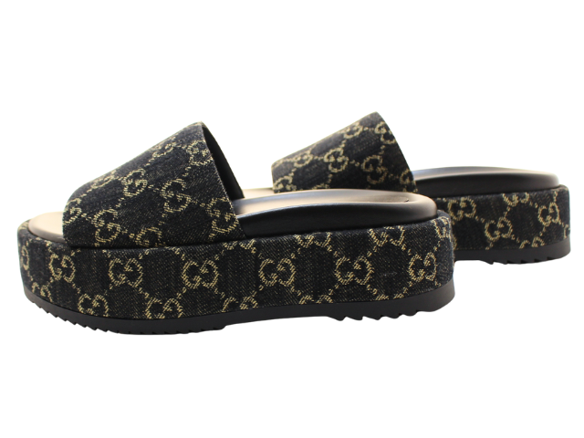GUCCI グッチ 靴 GGデニム プラットフォームスライトﾞ サンダル