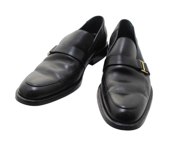 【専用】値下げセール中 GUCCI グッチ　ベルトローファー 革靴 黒 GUCCI グッチ ベルトローファー 7ハーフ ブラック 革 093396