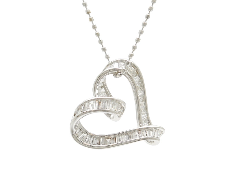 JEWELRY 貴金属・宝石 ダイヤモンド ハート ネックレス K18WG