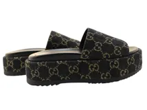 GUCCI グッチ 靴 GGデニム プラットフォームスライトﾞ サンダル