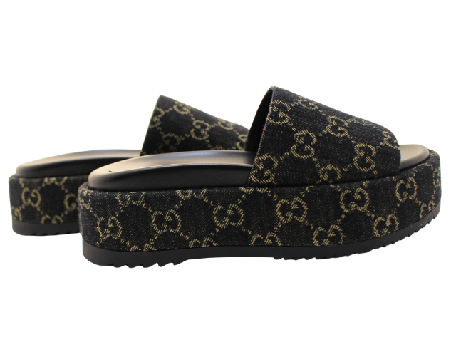 GUCCI マットブラック ロゴバックル レディース☆ グッチ GUCCI マットブラック ロゴバックル レザーベルト レディース