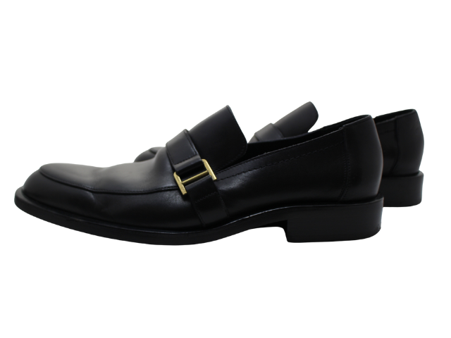 GUCCI グッチ ベルトローファー 7ハーフ ブラック 革 093396