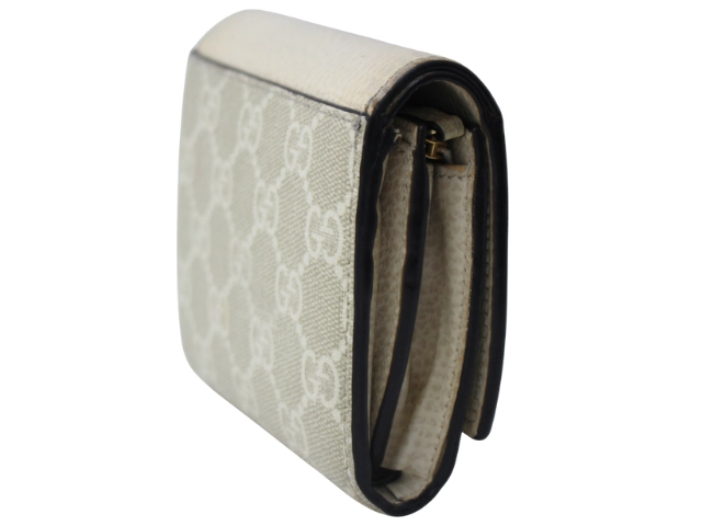 GUCCI グッチ 財布 ダブルGバイカラーミディアムウォレット ホワイト GGスプリーム/レザー 598587 2120000347108 【200】