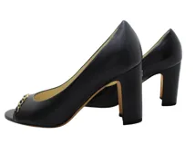 CHANEL シャネル 靴 チェーン オープントゥパンプス レディース35C(約