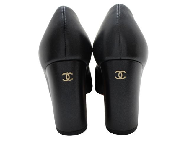 CHANEL シャネル 靴 チェーン オープントゥパンプス レディース35C(約