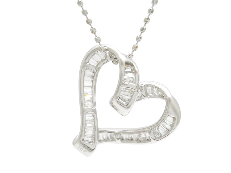 JEWELRY 貴金属・宝石 ダイヤモンド ハート ネックレス K18WG