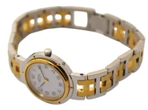 HERMES エルメス 腕時計 クリッパーコンビ ホワイト GP/SS CL4.220  