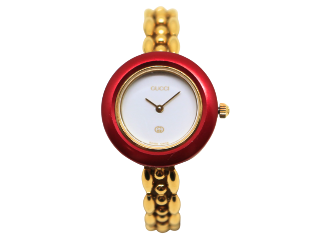 GUCCI グッチ 腕時計 チェンジベゼル 11/12 ホワイト文字盤 ゴールド