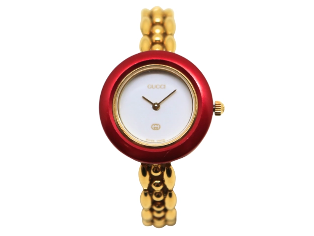稼働品✨️GUCCI 腕時計 クォーツ チェンジベゼル ゴールド 楽天市場】【中古】｜GUCCI グッチ 11/12.2 チェンジベゼル
