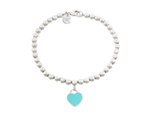 TIFFANY＆CO　ティファニー　ハート タグ ビーズ ブレスレット　シルバー　SV　4.9g　ハート　15cm（2148103865060）【200】