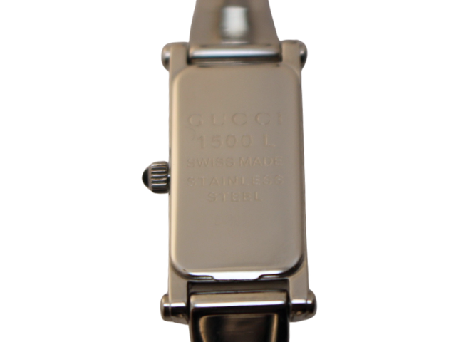 【美品・希少・電池新品】GUCCI 1500L ダイヤ ブルーシェル スクエア GUCCI グッチ 1500L スクエアフェイス 1P ダイヤモンド 腕時計