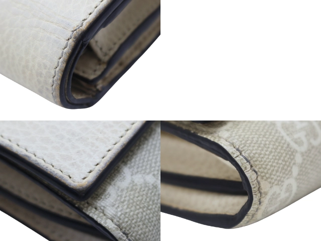 GUCCI グッチ 財布 ダブルGバイカラーミディアムウォレット ホワイト GGスプリーム/レザー 598587 2120000347108 【200】